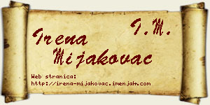 Irena Mijakovac vizit kartica